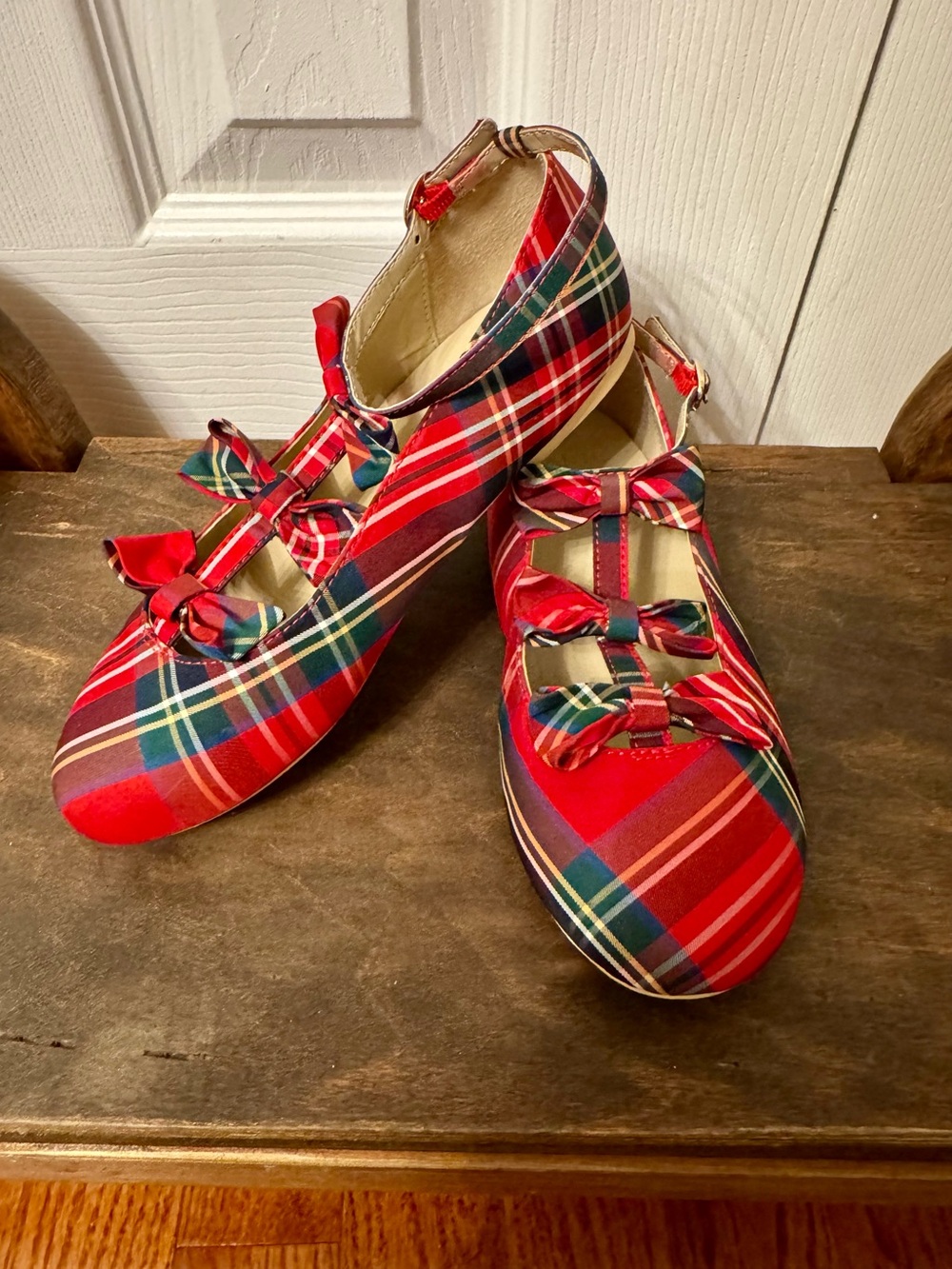 Janie and Jack Tartan Bow Ballet Flats